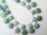 10-14 mm Aquamarine Beads, Milky Aquamarine Plain Heart Beads, Aquamarine