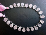 10-11 mm Rose Quartz Beads, Natural Rose Quartz Faceted Twisted Drops, Rose