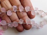 10-11 mm Rose Quartz Beads, Natural Rose Quartz Faceted Twisted Drops, Rose