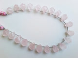 10-11 mm Rose Quartz Beads, Natural Rose Quartz Faceted Twisted Drops, Rose