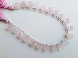 10-11 mm Rose Quartz Beads, Natural Rose Quartz Faceted Twisted Drops, Rose