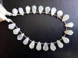 12-13 mm White Moonstone Beads, Natural White Moonstone Faceted Twisted Drops