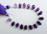 11-12 mm Amethyst Beads, Natural Amethyst Faceted Twisted Drops, Amethyst Beads