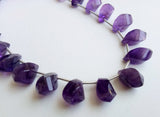 11-12 mm Amethyst Beads, Natural Amethyst Faceted Twisted Drops, Amethyst Beads