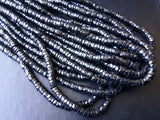 4.5-5.5 mm Black Spinel Beads, Black Spinel Faceted Spacer Beads, Black Spinel