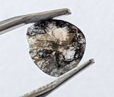 6x6.5mm Salt And Pepper Heart Shape Rose Cut Diamond Flat Back Cabochon For Ring