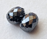 3.4x4.5mm Black Diamond Faceted Briolette Beads 2 Pcs Matched Pair Drops