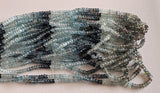 3.5-4 mm Moss Aquamarine Faceted Rondelle Beads, Moss Aquamarine Beads, Faceted