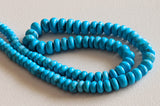 6-8mm Howlite Turquoise Plain Rondelle Beads, Plain Rondelle Beads, Chinese