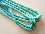 6-8mm Peru Opal Beads, Blue Opal Faceted Spacer Beads, Peru Blue Opal Tyre Beads