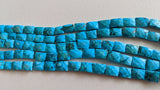 9-11 mm Howlite Turquoise Faceted Chewing Gum Shape Beads, Faceted Rectangle