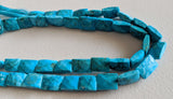 9-11 mm Howlite Turquoise Faceted Chewing Gum Shape Beads, Faceted Rectangle