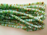 7-8 mm Peruvian Opal Plain Rondelle Beads, Shaded Green Opal Beads, Peru Beads