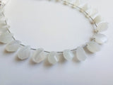 12-13 mm White Moonstone Beads, Natural White Moonstone Faceted Twisted Drops