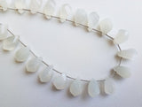 12-13 mm White Moonstone Beads, Natural White Moonstone Faceted Twisted Drops