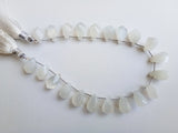 12-13 mm White Moonstone Beads, Natural White Moonstone Faceted Twisted Drops