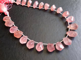 12 mm Strawberry Quartz Beads, Natural Strawberry Quartz Faceted Twisted Drops