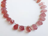 12 mm Strawberry Quartz Beads, Natural Strawberry Quartz Faceted Twisted Drops