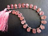 12 mm Strawberry Quartz Beads, Natural Strawberry Quartz Faceted Twisted Drops