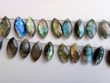 12x22 mm Labradorite Faceted Marquise Beads, Labradorite Beads, Faceted Marquise