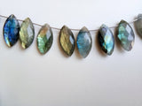 12x22 mm Labradorite Faceted Marquise Beads, Labradorite Beads, Faceted Marquise