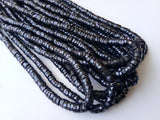 4.5-5.5 mm Black Spinel Beads, Black Spinel Faceted Spacer Beads, Black Spinel