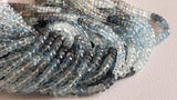 3.5-4 mm Moss Aquamarine Faceted Rondelle Beads, Moss Aquamarine Beads, Faceted