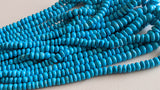 6-8mm Howlite Turquoise Plain Rondelle Beads, Plain Rondelle Beads, Chinese