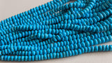 6-8mm Howlite Turquoise Plain Rondelle Beads, Plain Rondelle Beads, Chinese