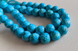 10-11mm Howlite Turquoise Faceted Rondelle Beads, Large Faceted Rondelle Beads