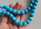 10-11mm Howlite Turquoise Faceted Rondelle Beads, Large Faceted Rondelle Beads