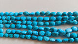 7-10mm Howlite Turquoise Faceted Oval Bead, Faceted Oval Bead, Chinese Turquoise