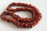 4-7 mm Carnelian Rough Chips, Carnelian Beaded Rope, Natural Carnelian Chips