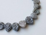 4x5-6.5x8mm Grey Rough Diamond Pear Shaped Side Drilled For Jewelry (3IN to 6IN)