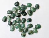 10-14mm Emerald Rose Cut Cabochons, Natural Emerald Free Form Fancy Shape