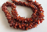 4-7 mm Carnelian Rough Chips, Carnelian Beaded Rope, Natural Carnelian Chips