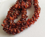 4-7 mm Carnelian Rough Chips, Carnelian Beaded Rope, Natural Carnelian Chips