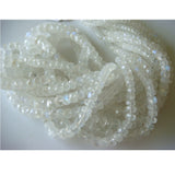 3-7mm White Rainbow Moonstone Faceted Rondelle, White Rainbow Faceted Rondelle