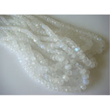 3-7mm White Rainbow Moonstone Faceted Rondelle, White Rainbow Faceted Rondelle