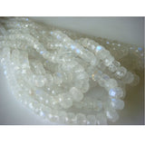 3-7mm White Rainbow Moonstone Faceted Rondelle, White Rainbow Faceted Rondelle