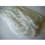 3-7mm White Rainbow Moonstone Faceted Rondelle, White Rainbow Faceted Rondelle