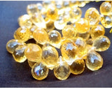 4x7 mm-7x11 mm Citrine Faceted Tear Drop Beads, Citrine Briolettes For Jewelry