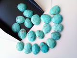13.5-16mm Arizona Turquoise Rose Cut Cabochons, Drilled Turquoise Free Form