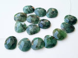 14.5-15mm Emerald Rose Cut Cabochons, Drilled Natural Emerald Free Form Shape