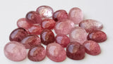 8-13mm Strawberry Quartz Plain Cabochons, Natural Strawberry Quartz Plain