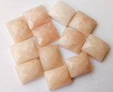 10x12mm Pink Opal Faceted Cabochons, Pink Opal Rectangle Shape Faceted Flat Back