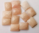 10x12mm Pink Opal Faceted Cabochons, Pink Opal Rectangle Shape Faceted Flat Back