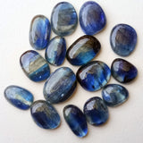 10-12mm Kyanite Plain Cabochons, Natural Kyanite Free Form Flat Back Cabochons