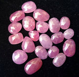 8-12mm Pink Ruby Rose Cut Cabochons, Natural Ruby Rose Cut Flat Back Cabochons