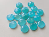 16mm Blue Chalcedony Round, 5 Pcs Blue Chalcedony Faceted Both Sides